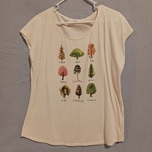 Cream botanical graphic tee
